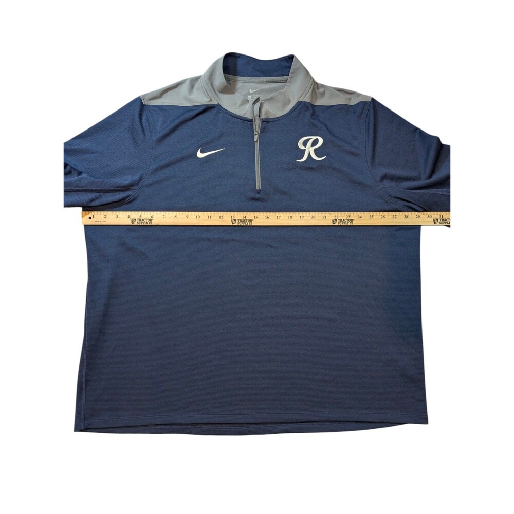 Nike Tacoma Rainiers Baseball Windbreaker Mens 3XL Blue Navy 1/4 Zip Pullover - Picture 6 of 9
